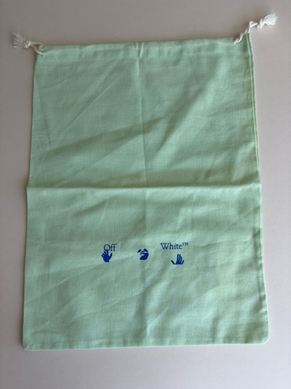 Off-White Mint Green Drawstring Pouch Dust Bag